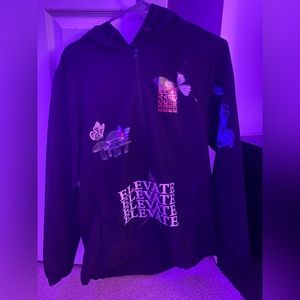 Rue 21 graphic half zip-up windbreaker hoodie